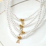 Load image into Gallery viewer, Classy Pearl Dainty Initial Letter Necklace
