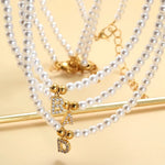 Load image into Gallery viewer, Classy Pearl Dainty Initial Letter Necklace

