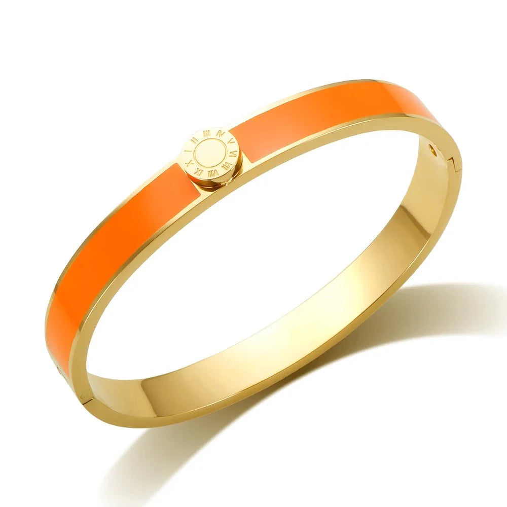Classy roman numeral bangle bracelet and rings 717230