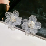Load image into Gallery viewer, Classy Transparent Floral Hibiscus Earrings
