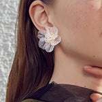 Load image into Gallery viewer, Classy Transparent Floral Hibiscus Earrings
