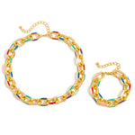 Load image into Gallery viewer, Colorful Chain Bracelet and Necklace Set
