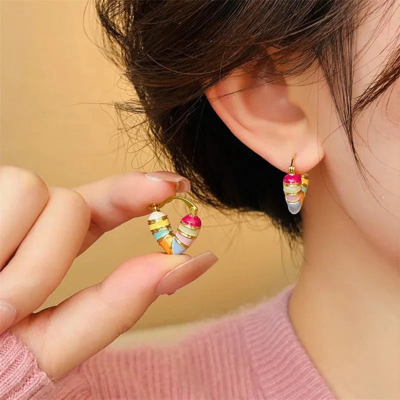 Colorful pastel heart earrings 576056