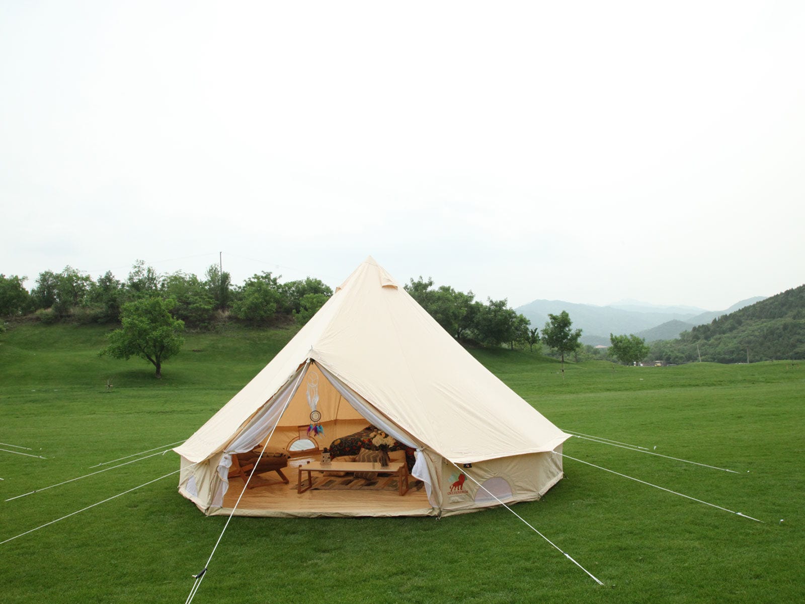 Comfortable Coast Bell Tents Luna Glamping 4m Canvas Bell Tent- LG4CBT