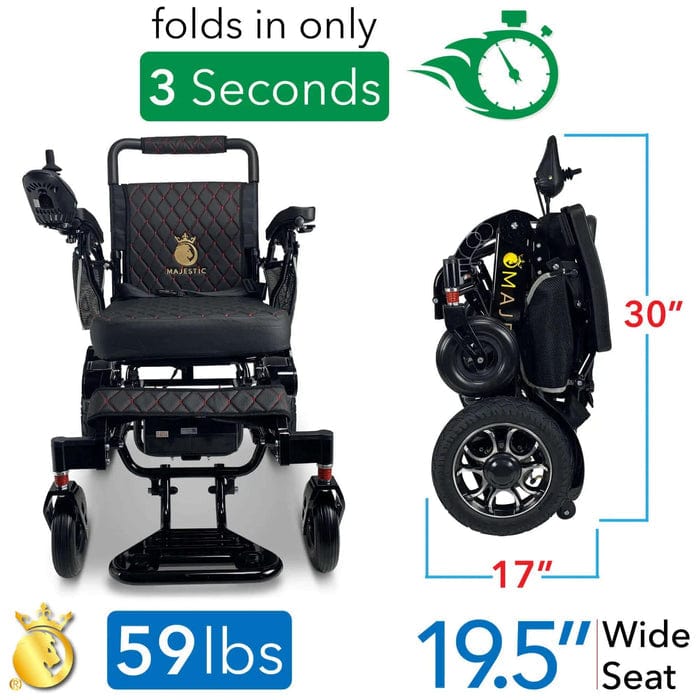 COMFYGO Power Wheelchair ComfyGo Majestic IQ-7000 Remote Controlled Electric Wheelchair With Optional Auto Fold