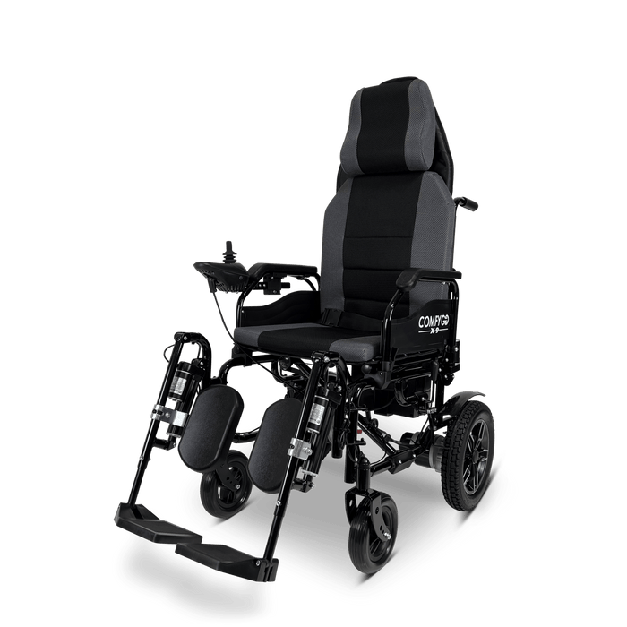 COMFYGO Power Wheelchair Gray ComfyGo X-9 Remote Controlled Electric Wheelchair With Automatic Recline - CGX9RCEWAR