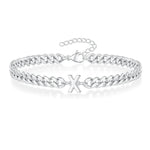 Load image into Gallery viewer, Couples Letter Initial Cuban Bracelet
