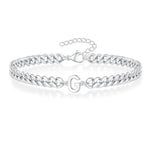Load image into Gallery viewer, Couples Letter Initial Cuban Bracelet
