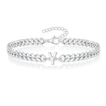 Load image into Gallery viewer, Couples Letter Initial Cuban Bracelet
