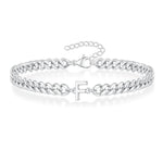 Load image into Gallery viewer, Couples Letter Initial Cuban Bracelet
