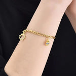 Load image into Gallery viewer, Couples Magnetic Heart Sun &amp; Moon Bracelet Set
