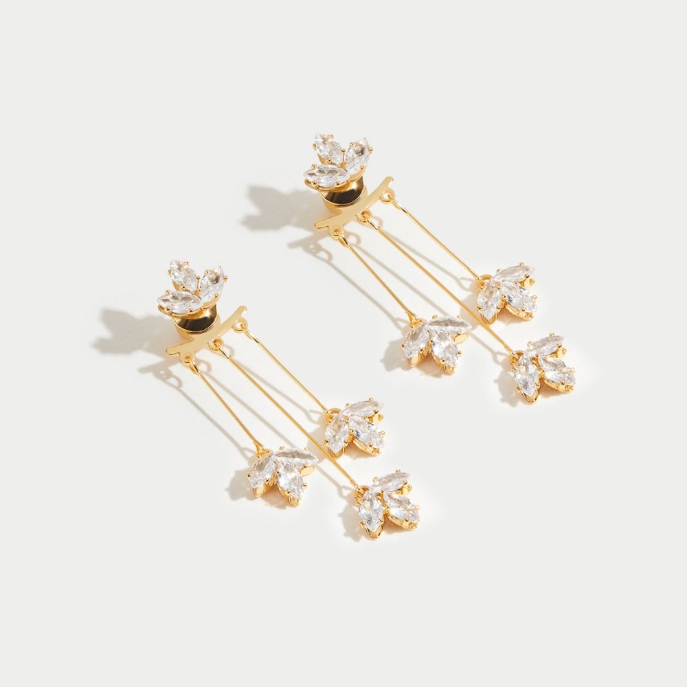 Maia Crystal Lotus Waterfall Earrings