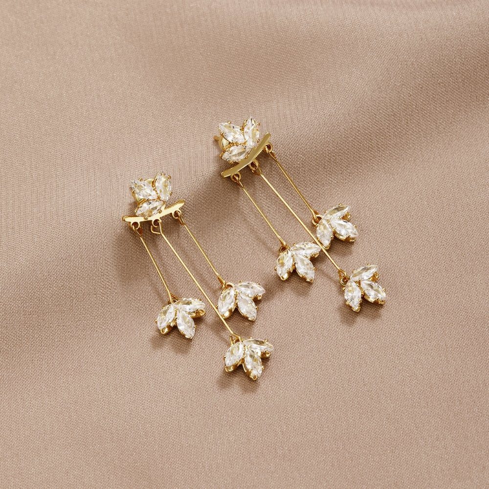 Maia Crystal Lotus Waterfall Earrings