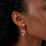 Load image into Gallery viewer, Maia Crystal Lotus Waterfall Earrings
