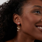 Load image into Gallery viewer, Maia Crystal Lotus Waterfall Earrings
