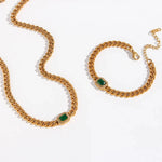 Load image into Gallery viewer, Cuban Chain Square Cut Diamond Choker and Bracelet
