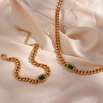 Load image into Gallery viewer, Cuban Chain Square Cut Diamond Choker and Bracelet
