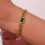 Load image into Gallery viewer, Cuban Chain Square Cut Diamond Choker and Bracelet
