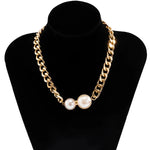 Load image into Gallery viewer, Cuban Link Chain Pearl Ends Necklace
