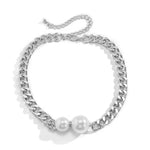 Load image into Gallery viewer, Cuban Link Chain Pearl Ends Necklace
