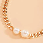 Load image into Gallery viewer, Cuban Link Chain Pearl Ends Necklace
