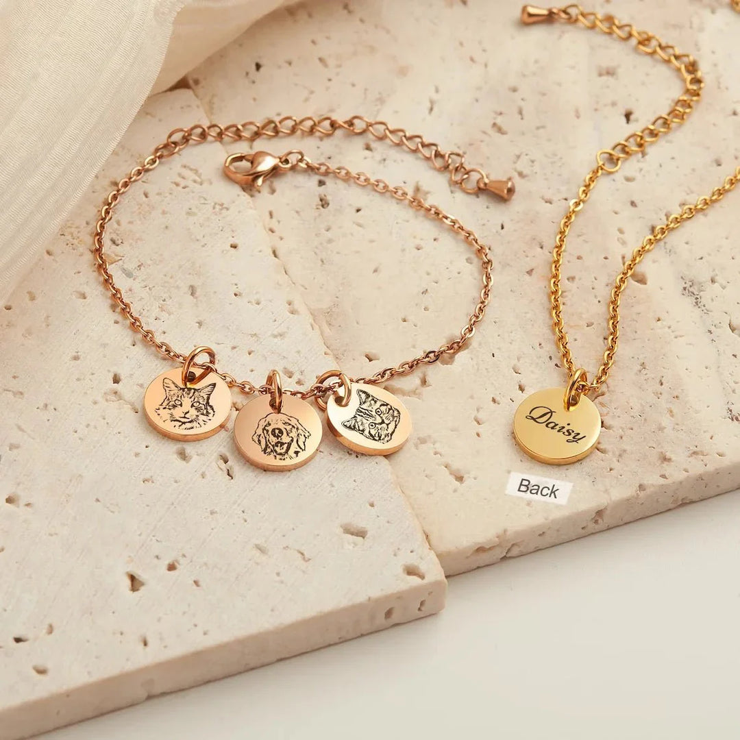 Engraved Pet Portrait Bracelet