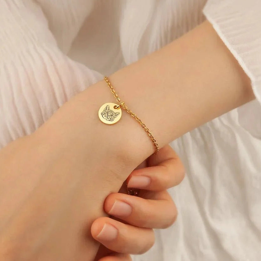 Custom pet face pendant bracelet 478028