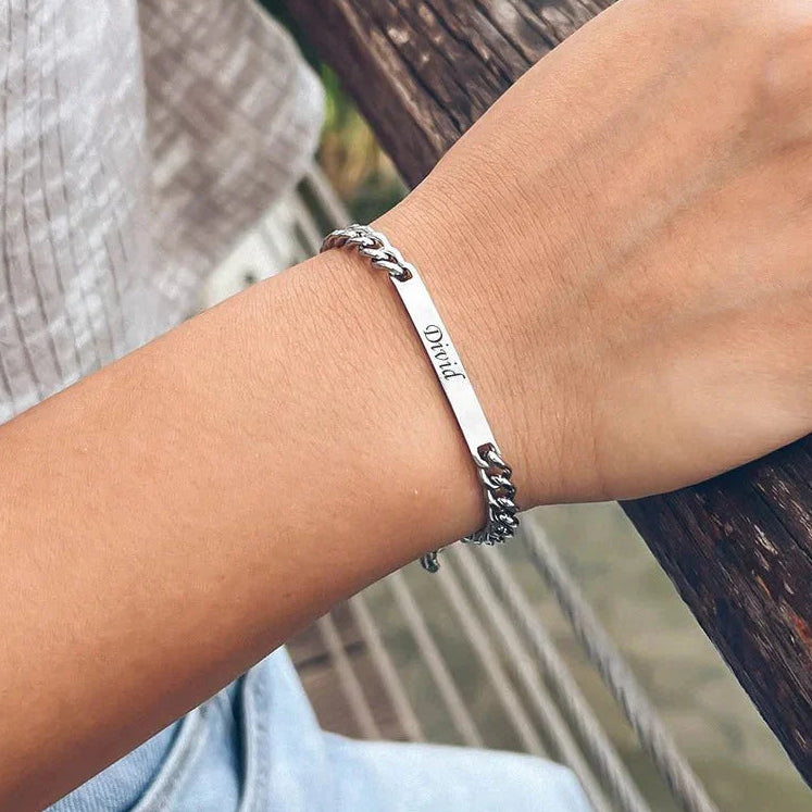 Customized cuban link name band bracelets