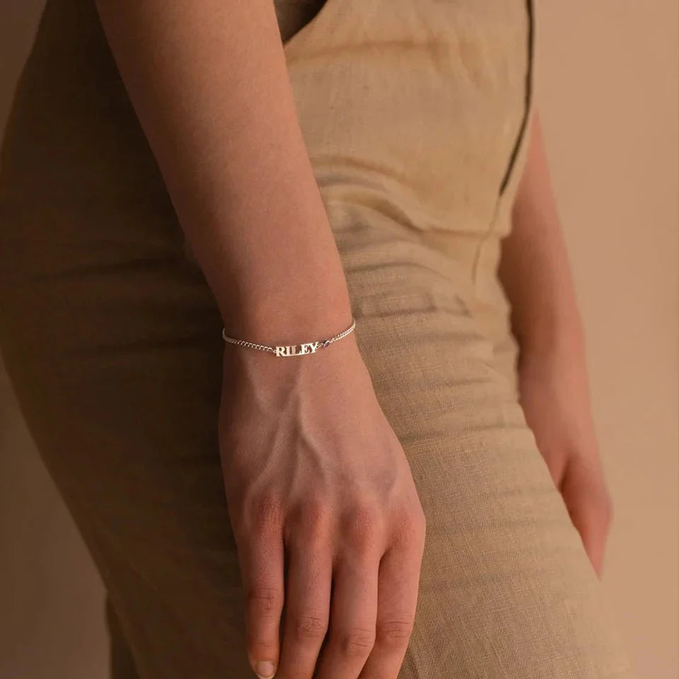 Customized Name with Birthstone Chain Bracelet