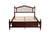 Classic Queen Size Pine Wood Bed with Upholstered Headboard