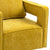 Open Back Mustard Chenille Swivel Accent Chair With Gold Stainless Steel Base