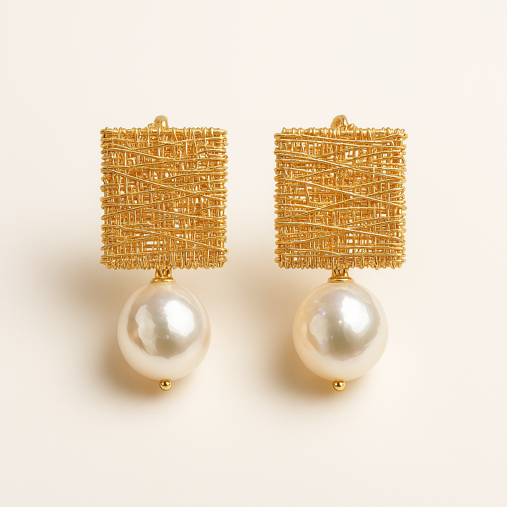 Classic Pearl Vintage Earrings in Gold