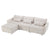 Khartoum Sectional Sofa with Movable Ottoman in Beige Chenille