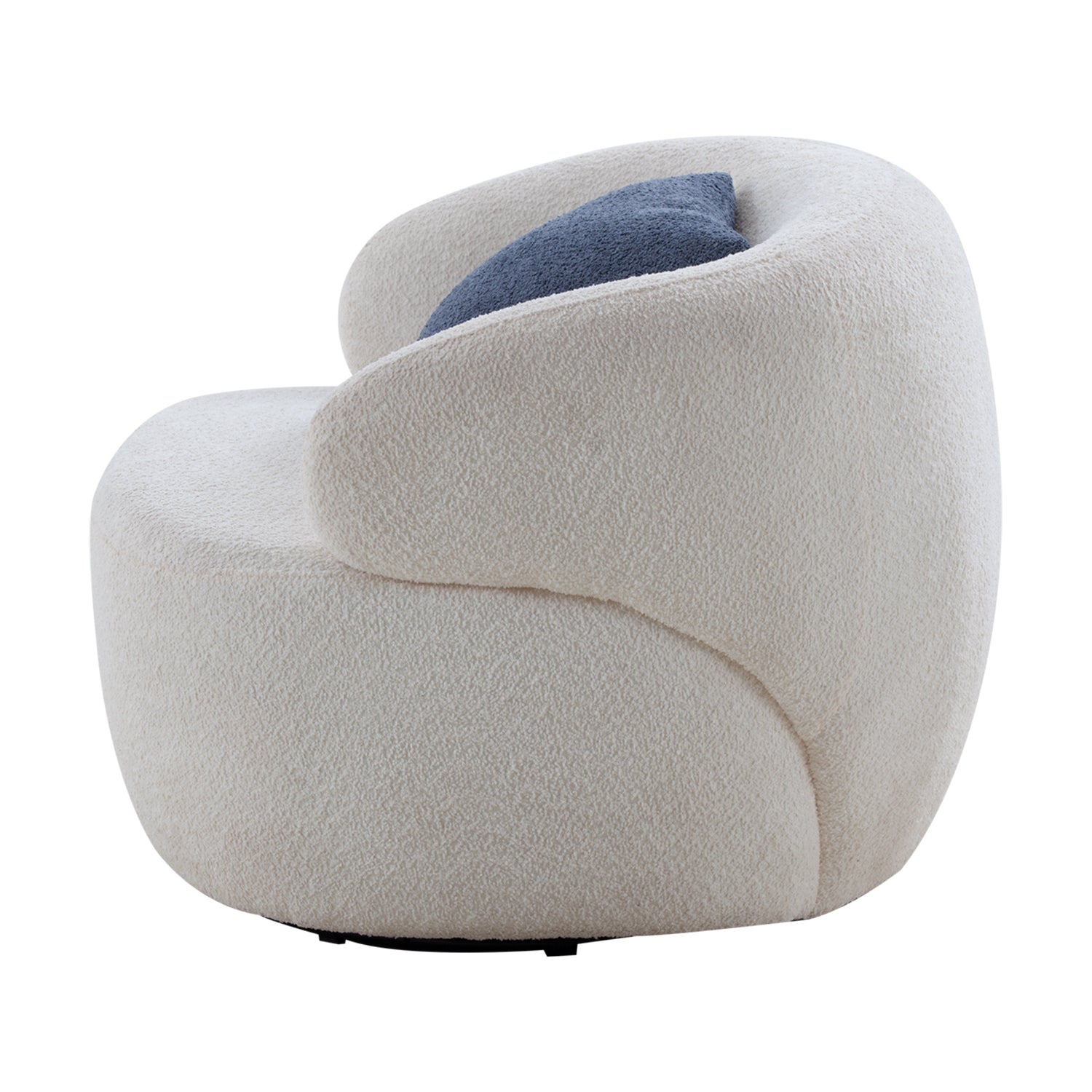 Beige Swivel Barrel Chair