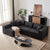 Nairobi 4-Seat Minimal Modular Sectional Sofa in Black