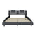 Gray Queen Faux Leather Wave-Like Curve Bed Frame with LED Lighting