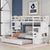 Twin Over Twin Bunk Bed With Twin Trundle & Stairway In White Solid Wood