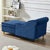 Navy Blue Velvet Chaise Lounge With Storage Compartment