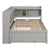 Twin Bed with L-Shaped Bookcases and Storage Drawers in Gray