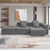 Maputo 4-Seat Modular Sofa in Gray