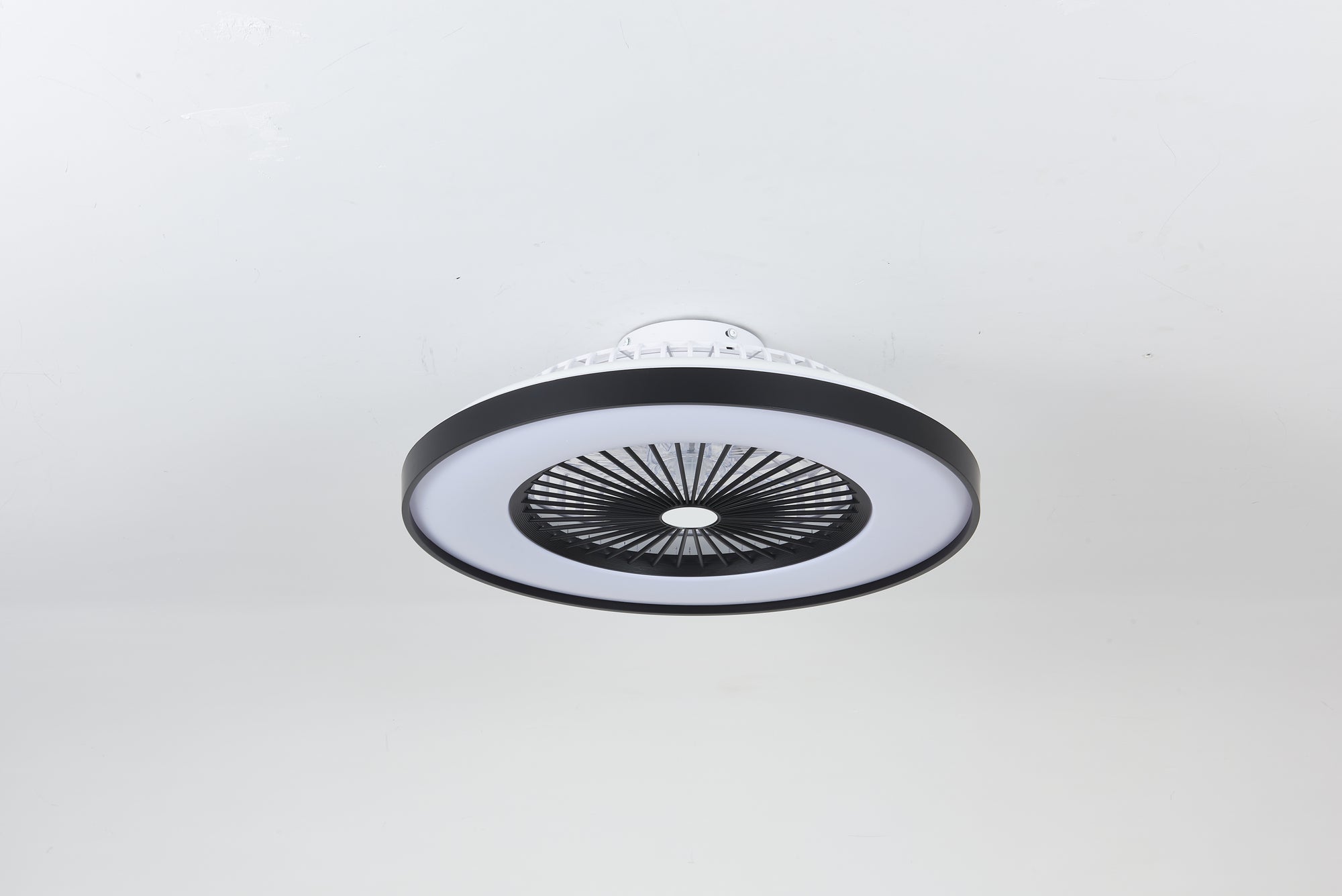 23.2-Inch Black and White Ceiling Fan Light with LED RGB