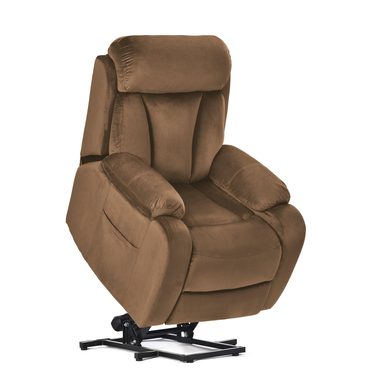 Velvet Brown Power Recliner Chair with Remote Control