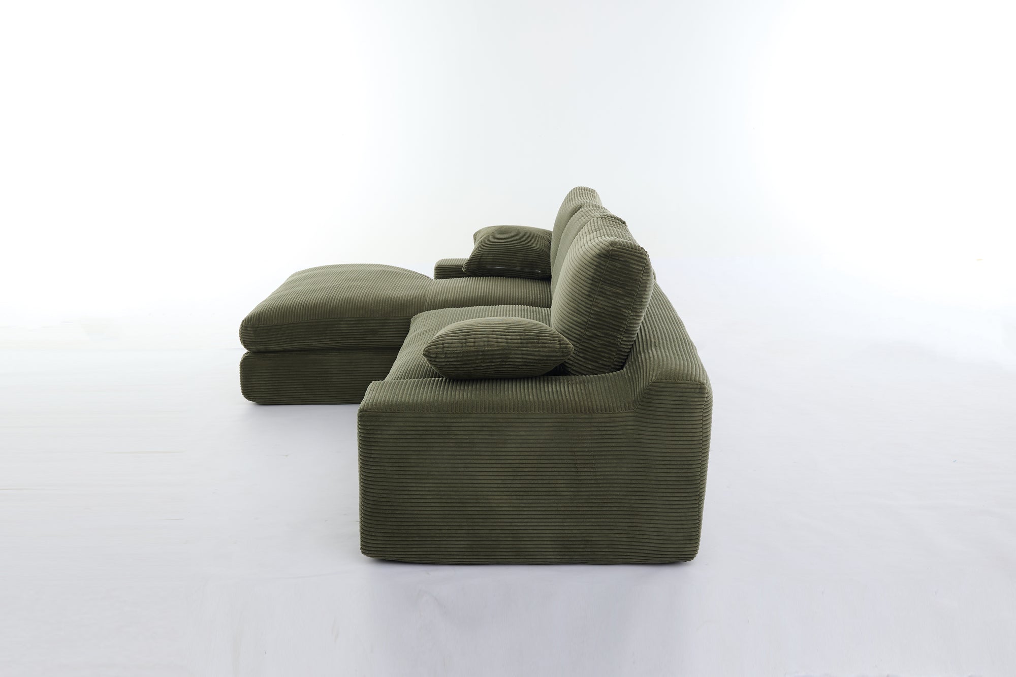 Army Green Modern Modular Sectional Sofa – Contemporary 4-Seater