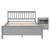 Gray Full Bed with Headboard, Footboard, and Matching Nightstand