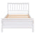 White Twin Bed with Headboard, Footboard, and Nightstand