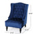 High-Backed Button-Tufted Diamond Stitch Accent Chair Upholstered In Navy Blue Velvet