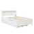 White Full Bed with Bookcase, Twin Trundle, and Drawers