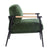 Minimalist Metal Frame Accent Chair With Plush Green Cushions