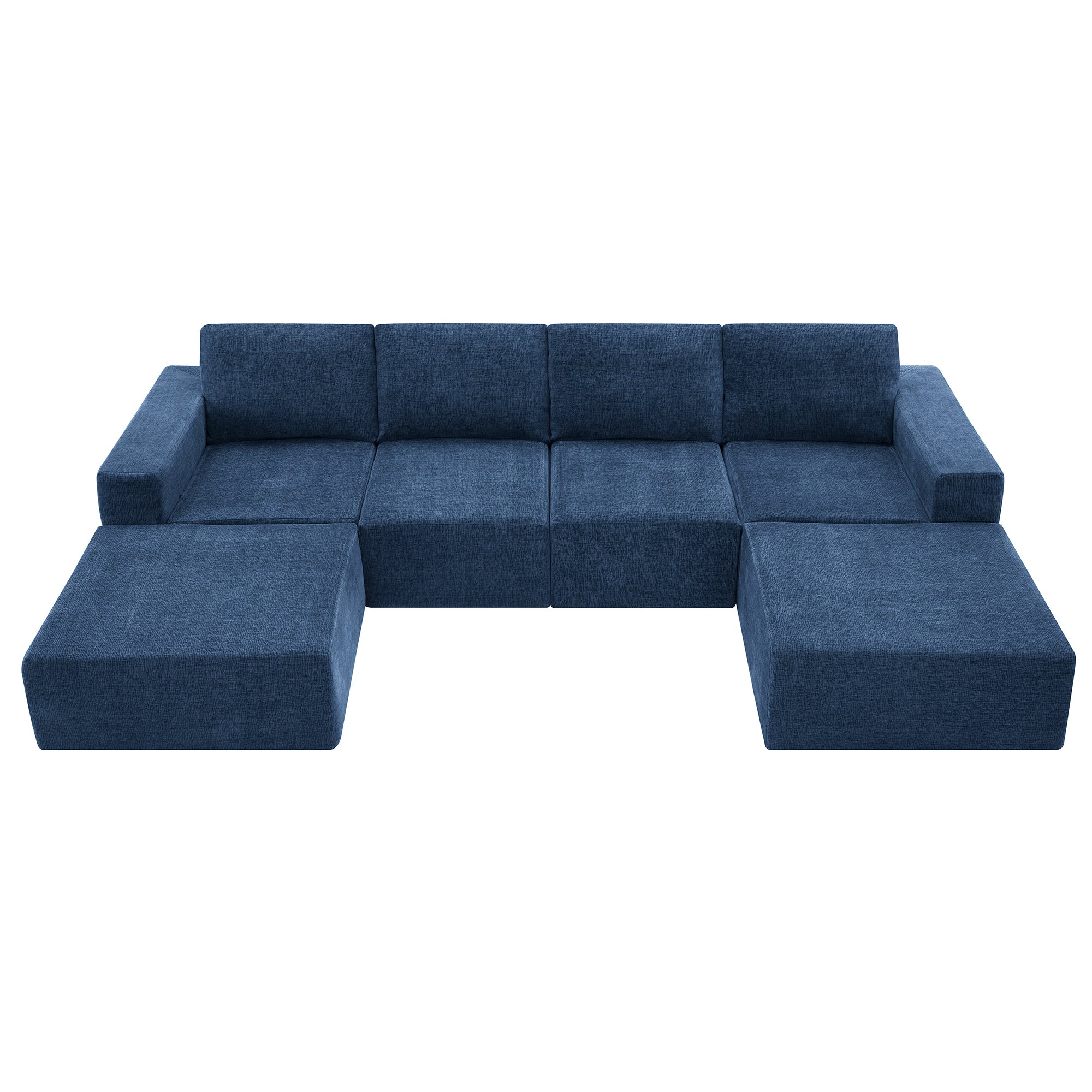 Tangier 6-Seat Modular U-Shaped Sofa in Navy