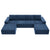 Tangier 6-Seat Modular U-Shaped Sofa in Navy